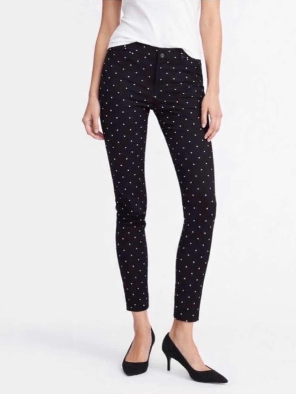 GAP Pants Polka Dot Black and White Ankle 8
